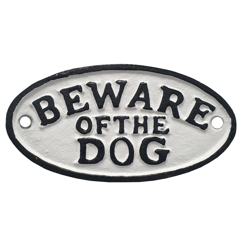 'Beware of the Dog' Metal Wall Plaque