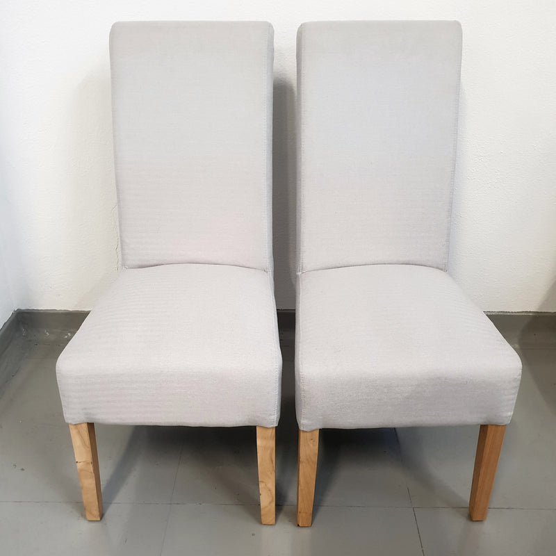 Set of 2 Paddington Scroll Back Chair in Natural Fabric