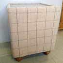 Cambridge Button Top Side Table with Glass - Beige - Ex Display