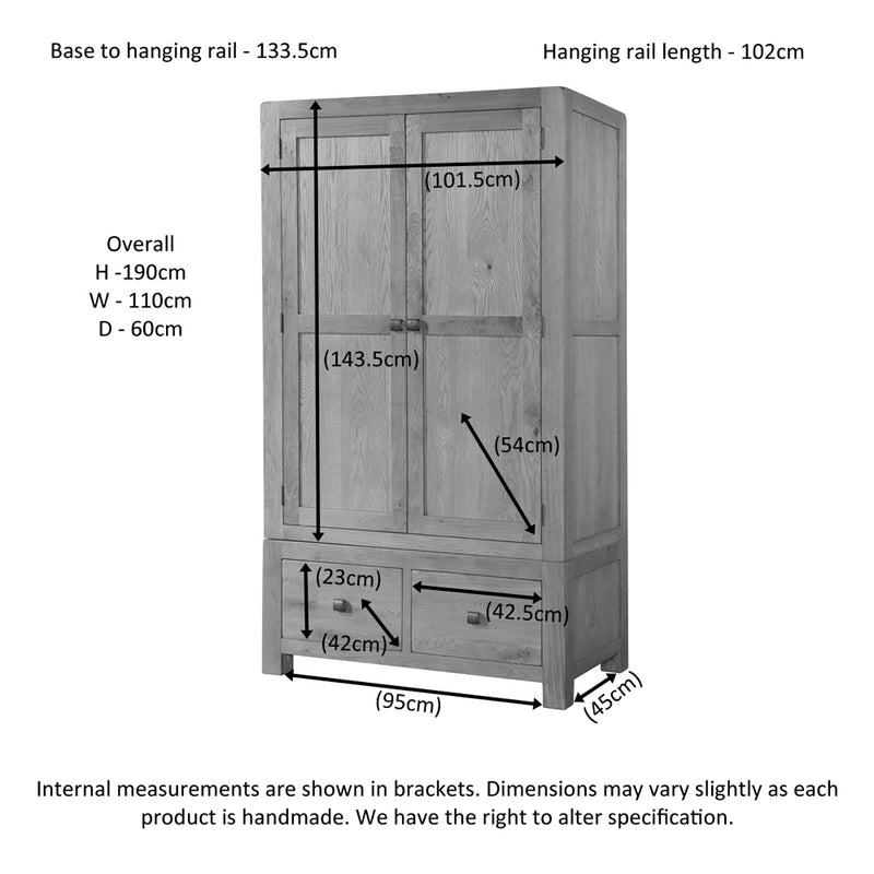 Sway Oak Double Wardrobe