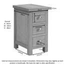 Oxford Rustic Compact 3 Drawer Bedside