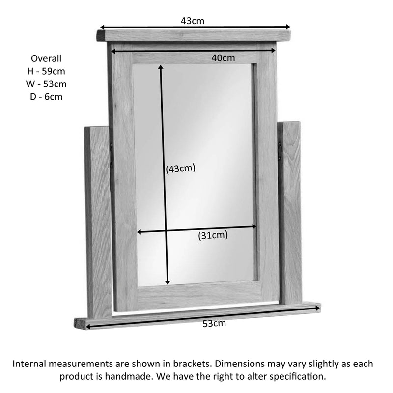 Oxford Rustic Dressing Table Mirror