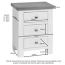 Oxford Painted 3 Drawer Bedside