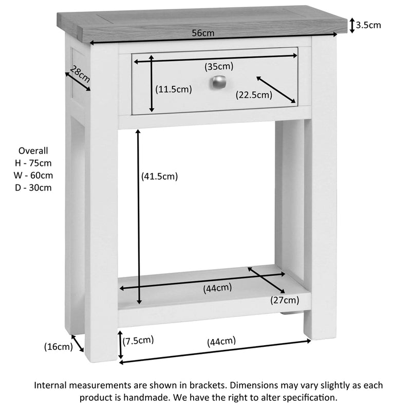 Oxford Painted 1 Drawer Console Table