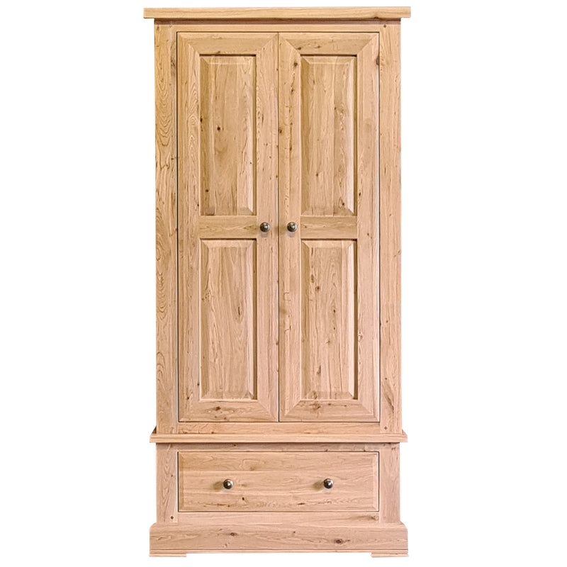 French Oak Small Wardrobe with Drawer