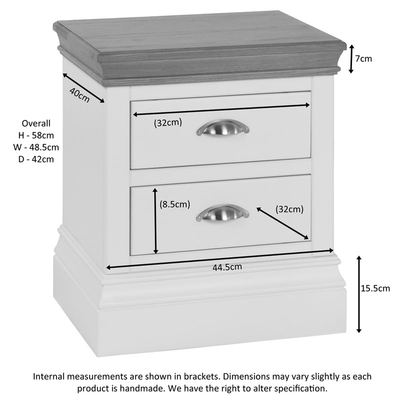 Eton Painted 2 Drawer Bedside