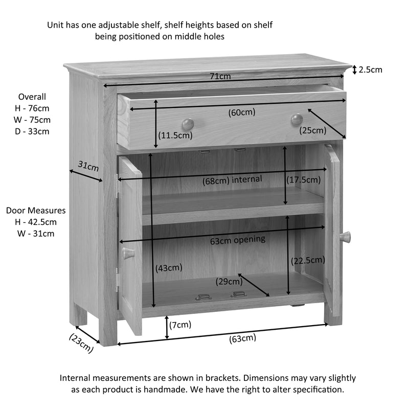 Arundel Oak Compact Sideboard