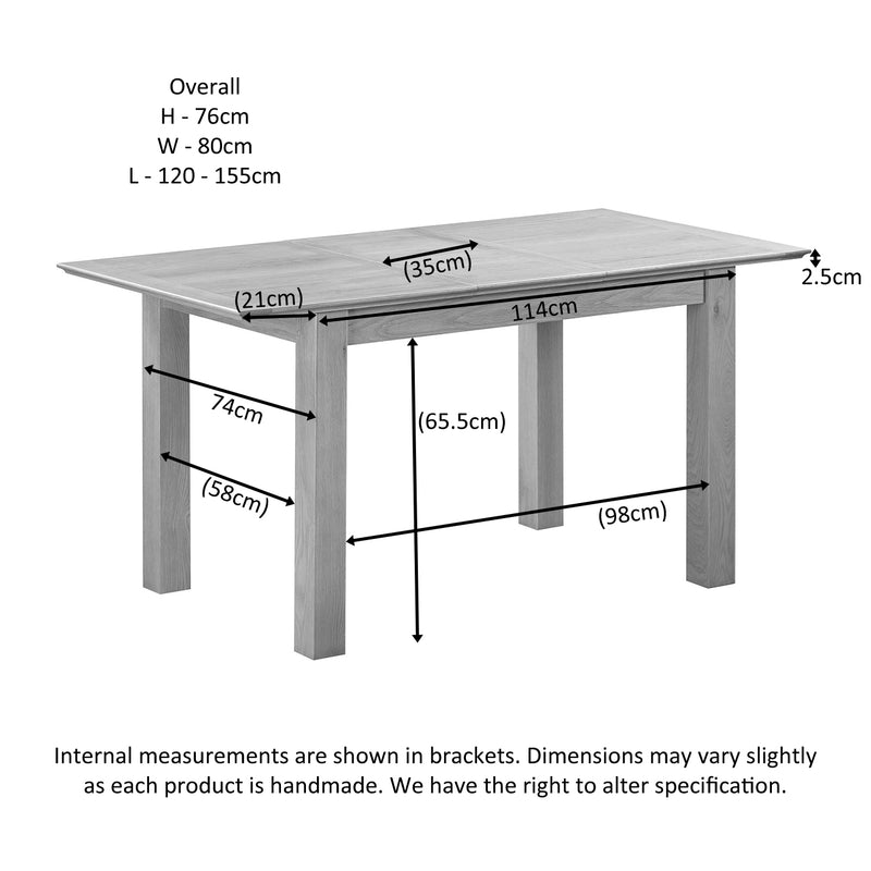 Arundel Oak Small Extending Dining Table