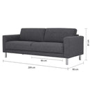 Manhattan 3 Seater Sofa Charcoal