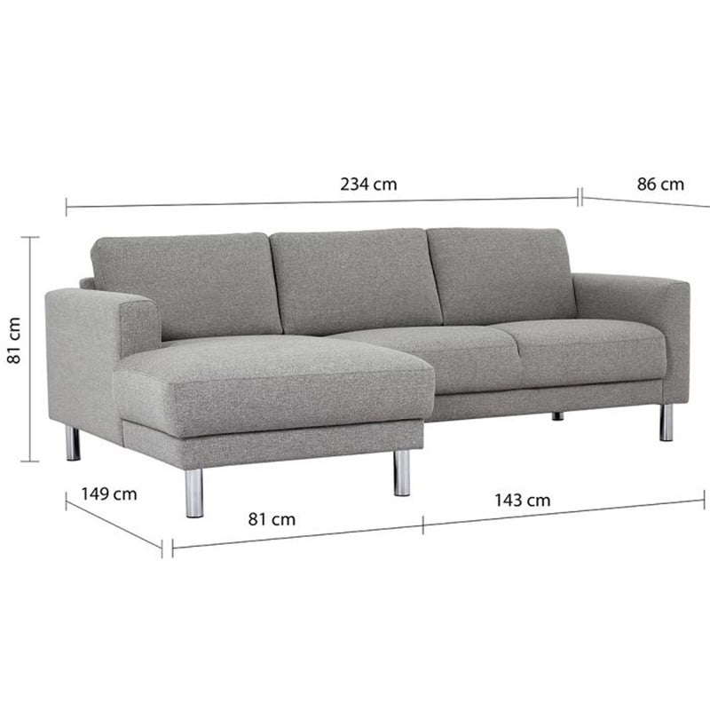 Manhattan Chaiselongue Sofa Light Grey (Left Hand)