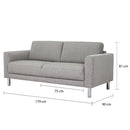 Manhattan 2 Seater Sofa Light Grey