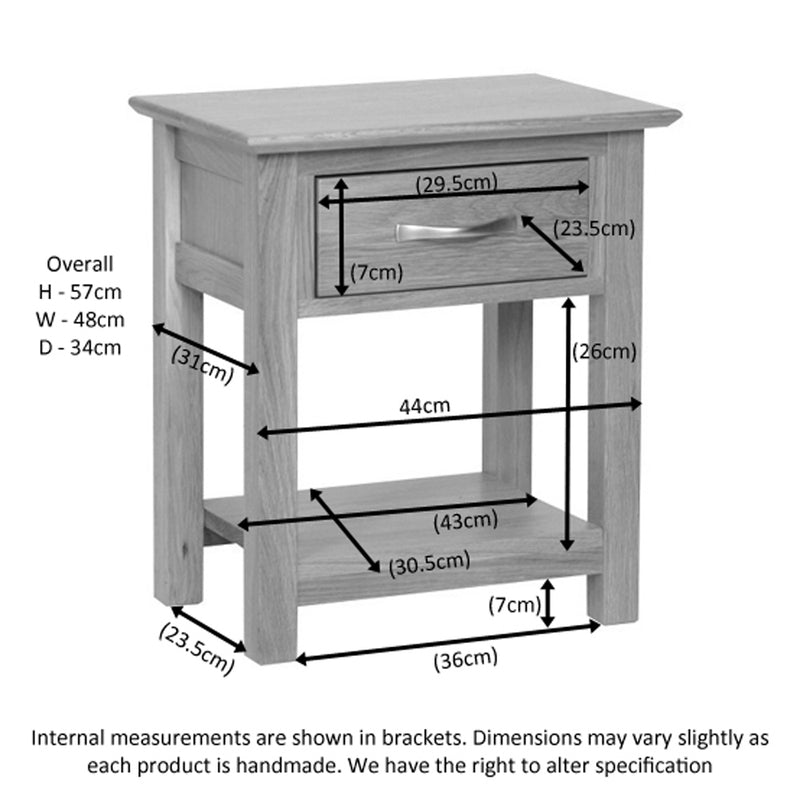 Hampshire Oak Bedside Night Stand