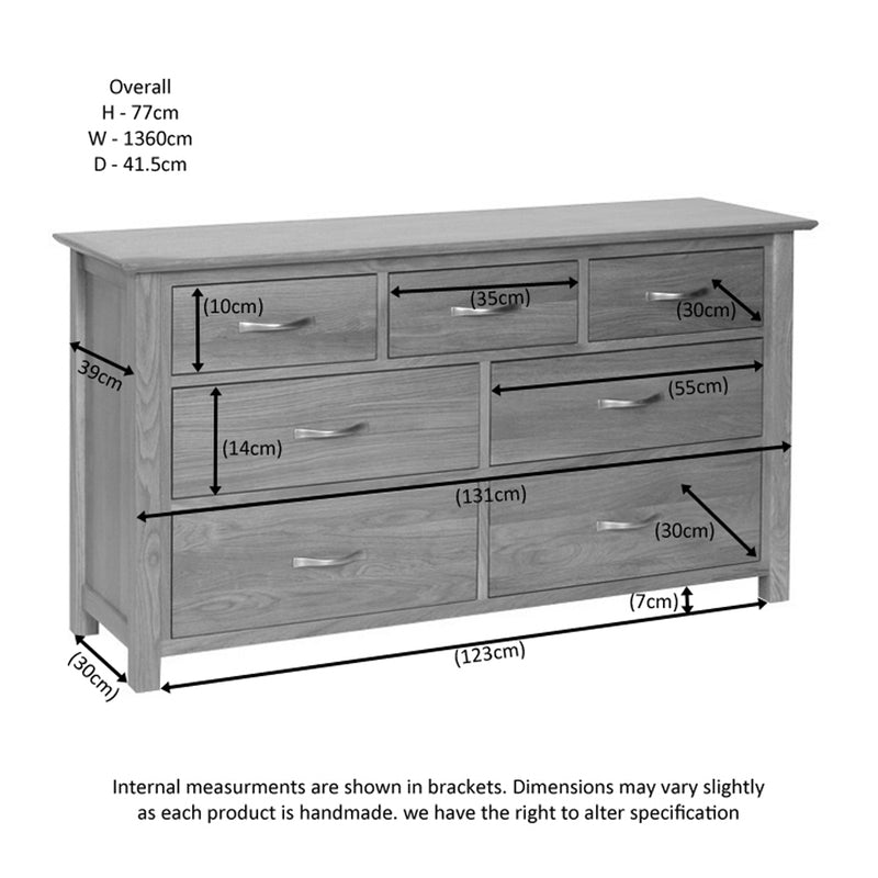 Hampshire Oak 3 Over 4 Chest