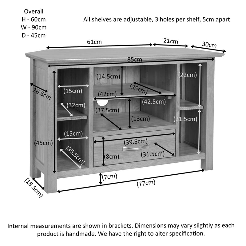 Hampshire Oak Corner TV Unit