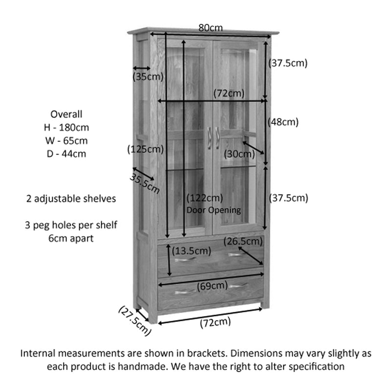 Hampshire Oak Display Cabinet