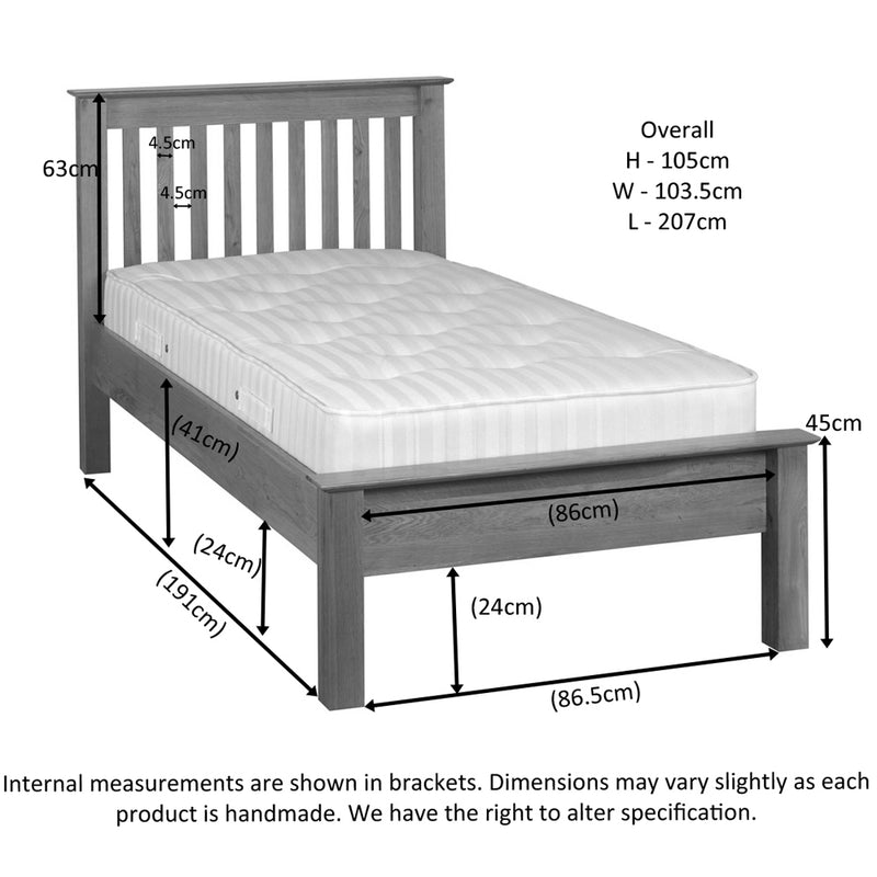Hampshire Oak Low Foot End Bed