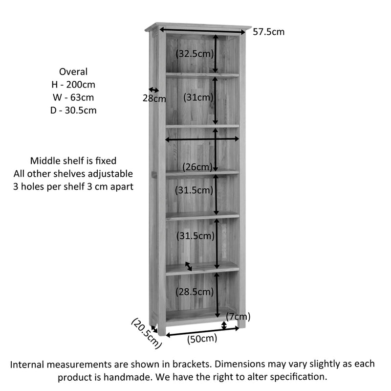 Hampshire Oak Narrow 6’ Bookcase