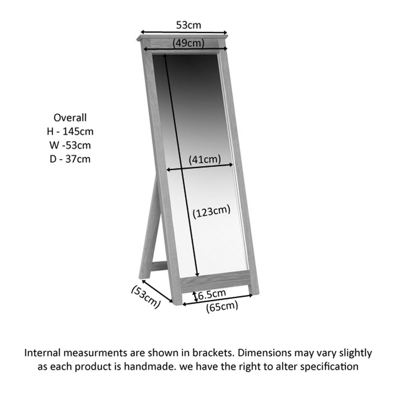 Hampshire Oak Cheval Mirror