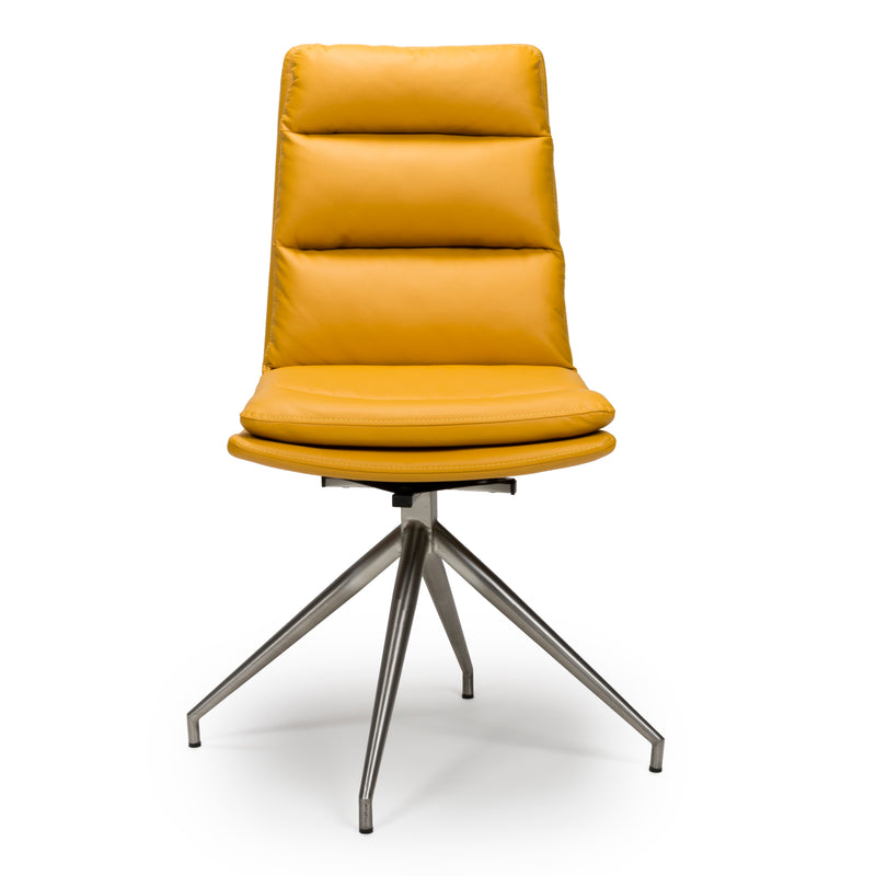 Tokyo Brushed Steel Dining Chair - Ochre