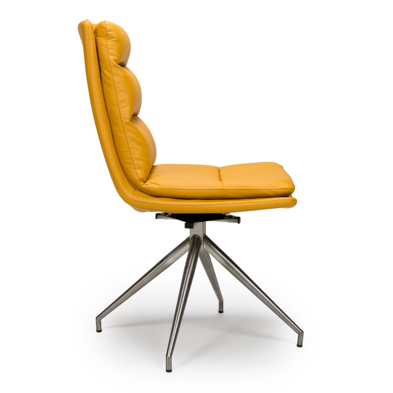 Tokyo Brushed Steel Dining Chair - Ochre