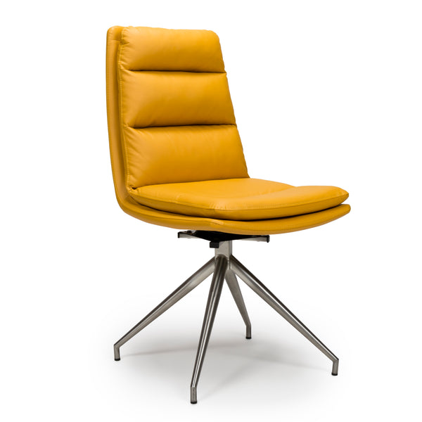 Tokyo Brushed Steel Dining Chair - Ochre