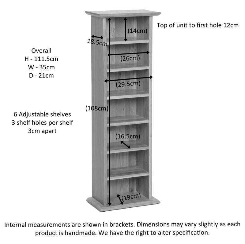 Hampshire Oak CD/DVD Rack