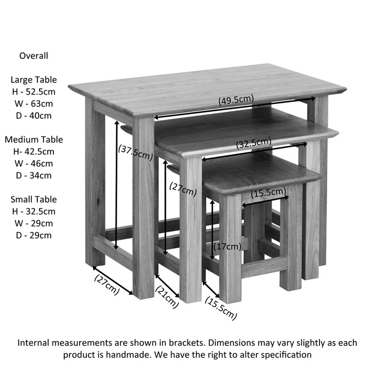 Hampshire Oak Small Nest of Tables