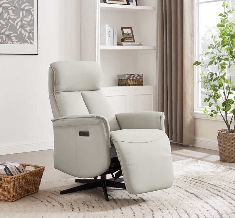 Hudson Swivel Accent Electric Recliner - Stone