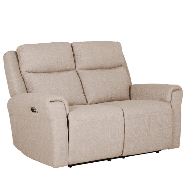 Hudson Electric Recliner - 2 Seater Mushroom