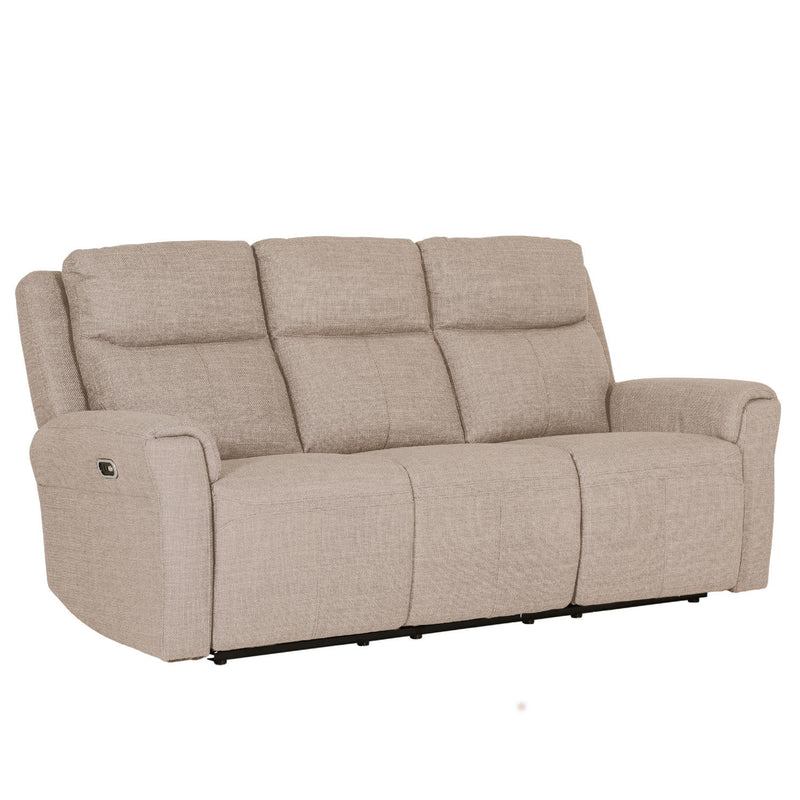 Hudson Electric Recliner - 3 Seater Mushroom