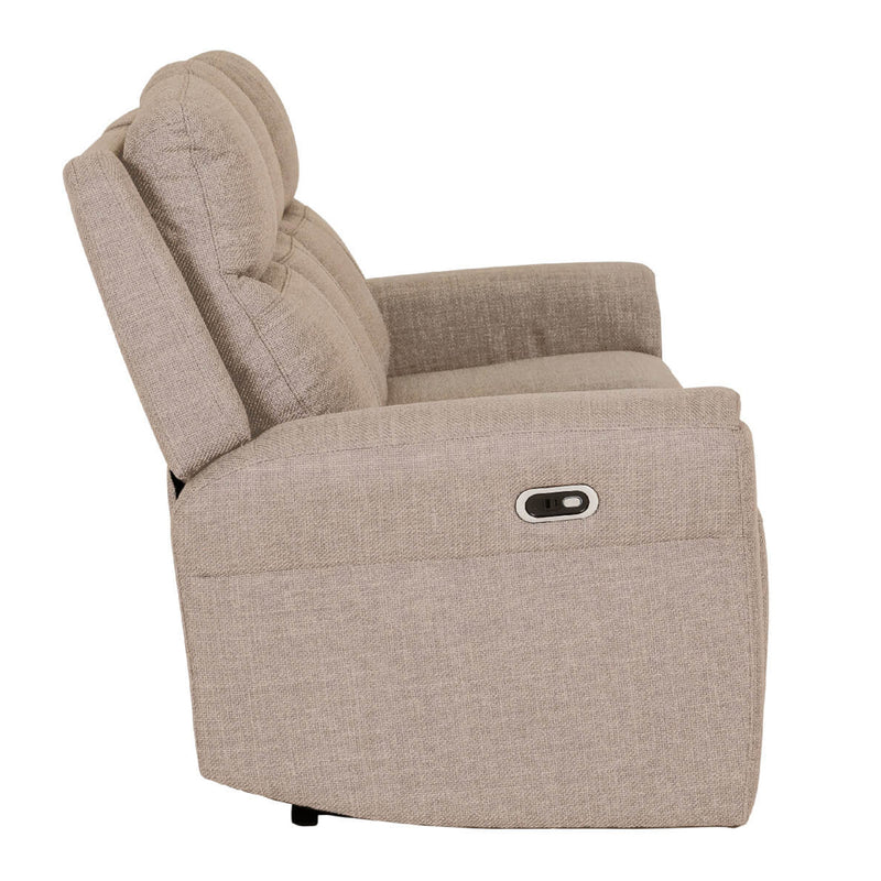 Hudson Electric Recliner - 3 Seater Mushroom