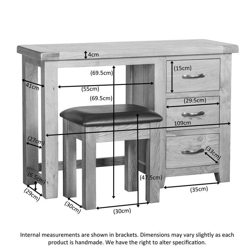 Brockenhurst Oak Dressing Table & Stool