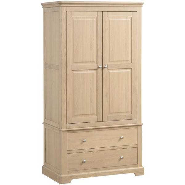 Sandringham Oak 2 Drawer Gents Wardrobe