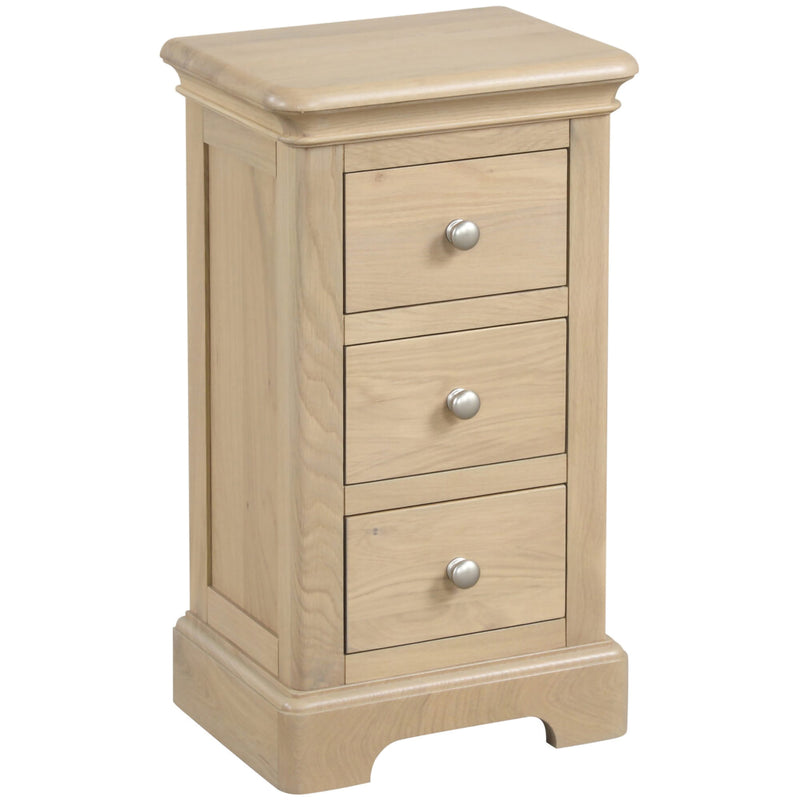 Sandringham Oak Compact 3 Drawer Bedside