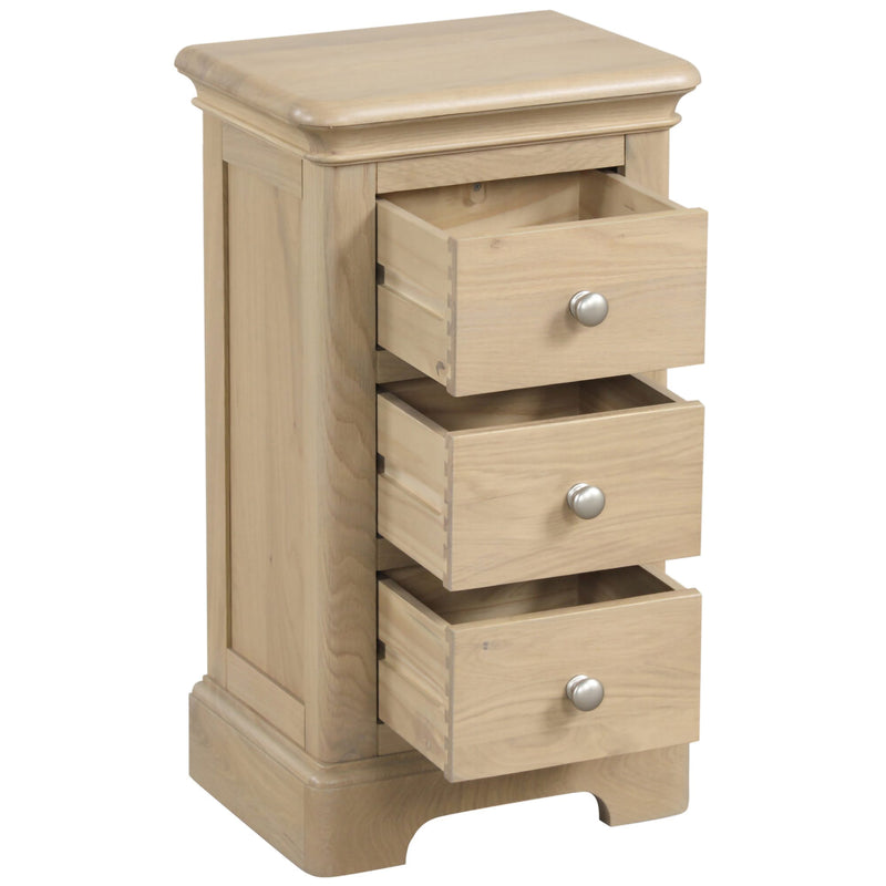 Sandringham Oak Compact 3 Drawer Bedside