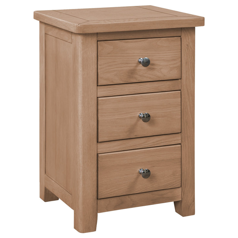 Winchester Oak 3 Drawer Bedside