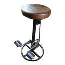 Brown Leather Pedal Stool