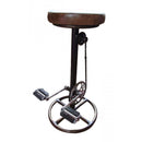 Brown Leather Pedal Stool