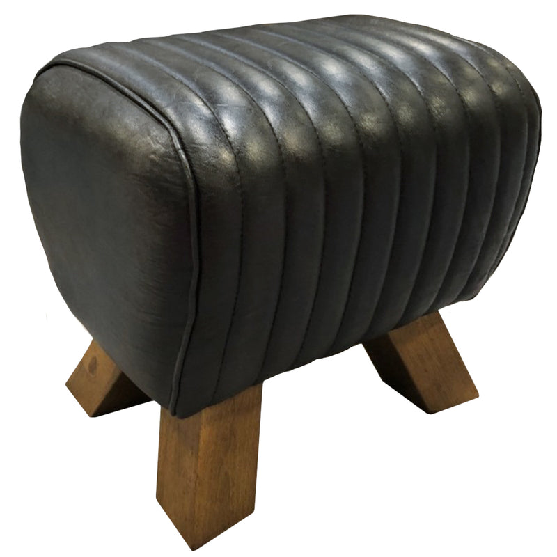 Sherlock Black Leather Pommel Horse Stool