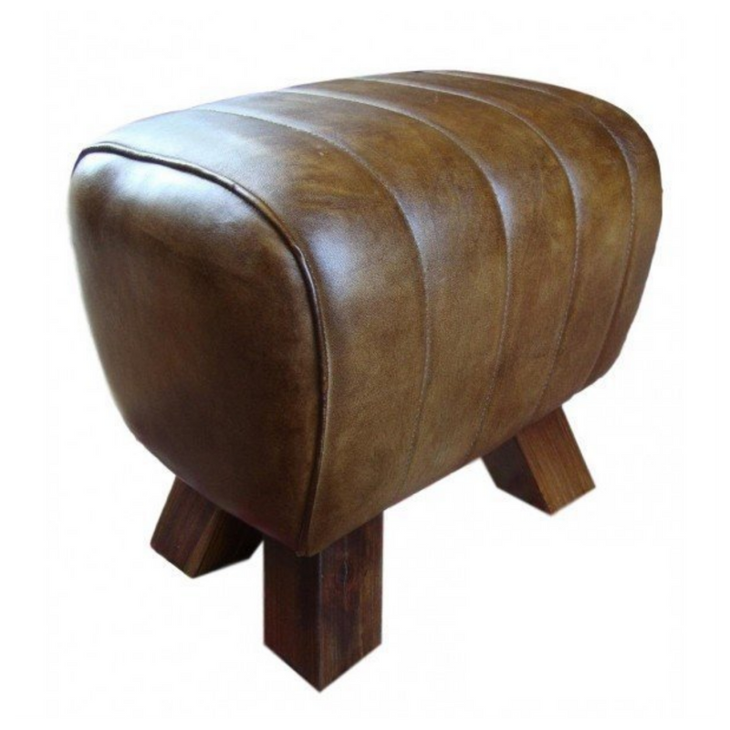 Sherlock Brown Leather  Pommel Horse Stool